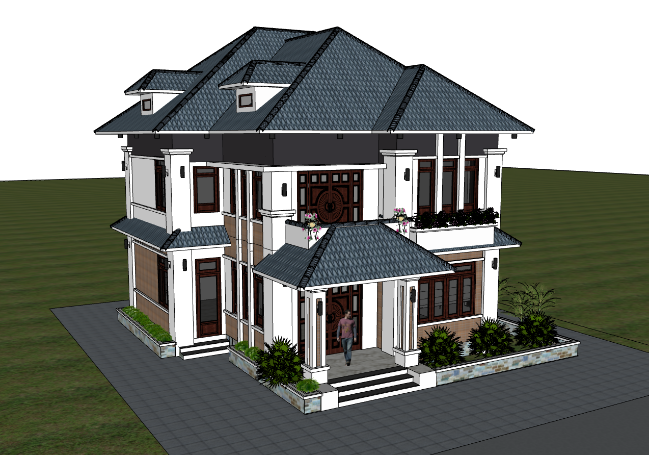 biệt thự sketchup,su biệt thự,sketchup biệt thự